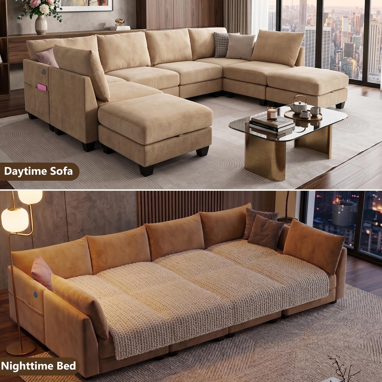 Amazon.com: ZX Design 8 Seater U-Shaped Sectional Couches with